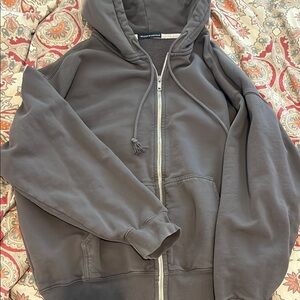 Brandy Melville Dark Gray Zip up hoodie